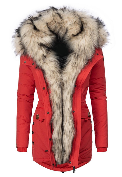 Ladies Winter Thicken Windproof Parka Beige