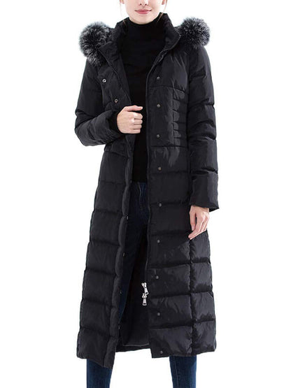 Women's hooded padded long down jacket fan fun down coat