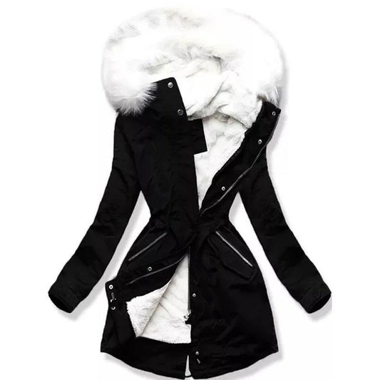 Hooded Warm Plus Fleece Parka Coat