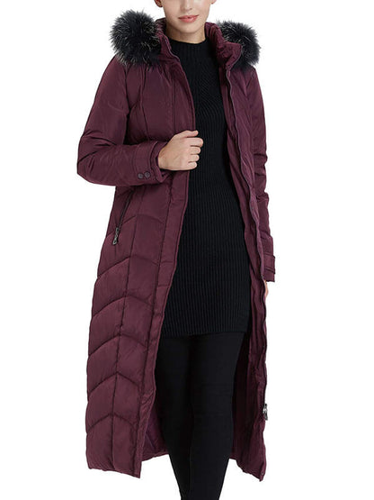 Women's hooded padded long down jacket fan fun down coat