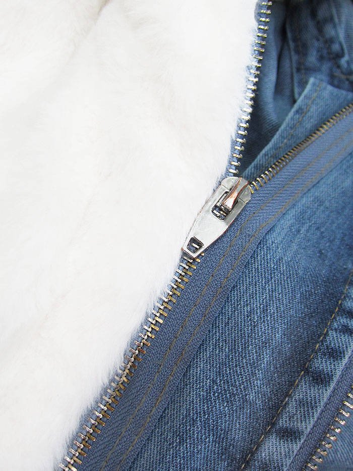 Denim jacket with fur