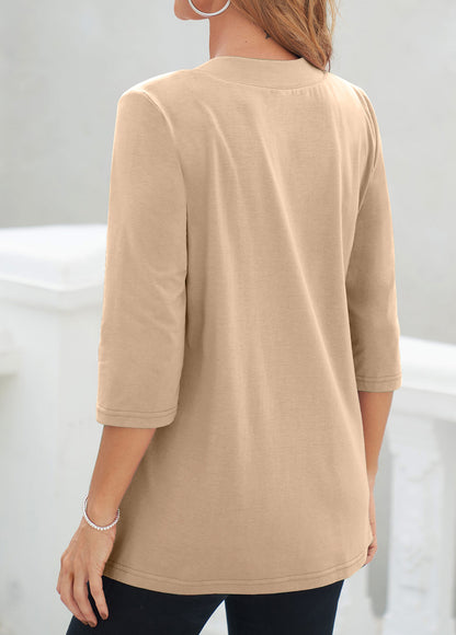 Light Coffee Fake 2in1 Floral Print T Shirt