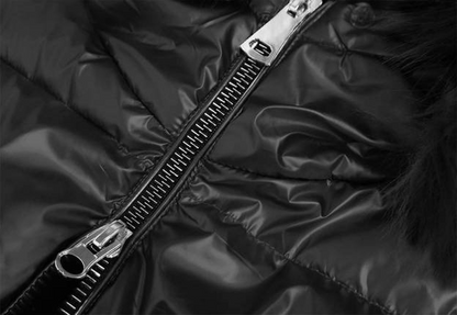 Metallic winter ladies black jacket