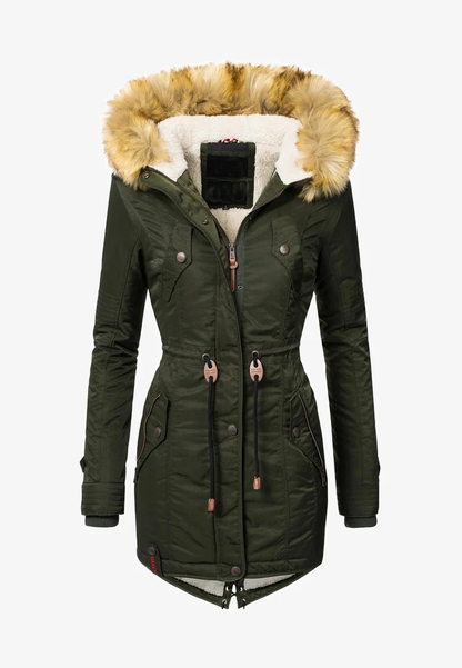 Women's padded parka coat black