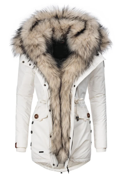 Ladies Winter Thicken Windproof Parka Beige