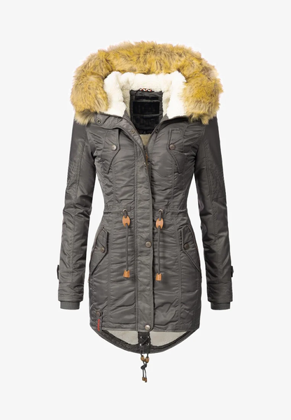 Women's padded parka coat black