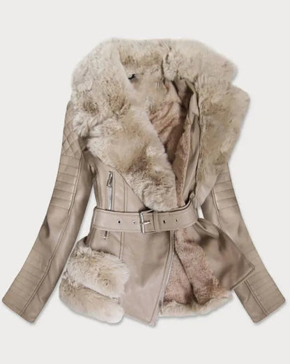 Beige fur jacket