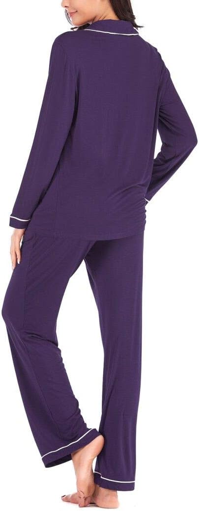 Women's Pajama Sets Long Sleeve Button Down Sleepwear Nightwear Soft Pjs Lounge Sets