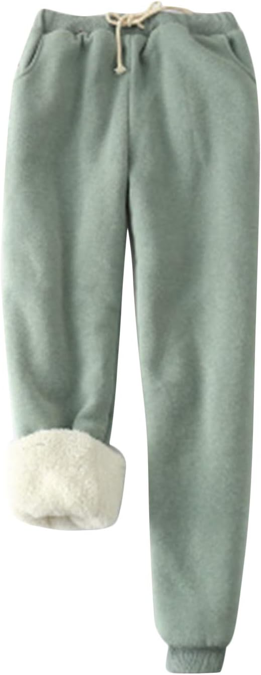 Women's Winter Warm Athletic Sweatpants Sherpa Lined Joggers Fleece Pants