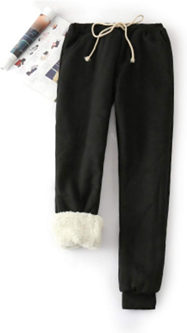 Women's Winter Warm Athletic Sweatpants Sherpa Lined Joggers Fleece Pants