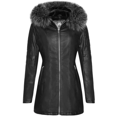 Long fur biker jacket