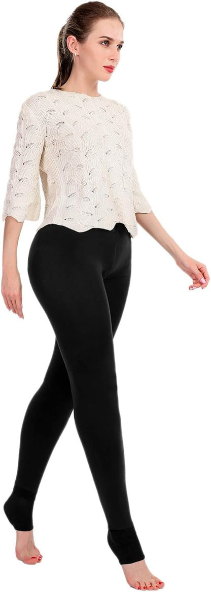 Fleece Lined Winter Warm Leggings for Women Thick Thermal Velvet Tights