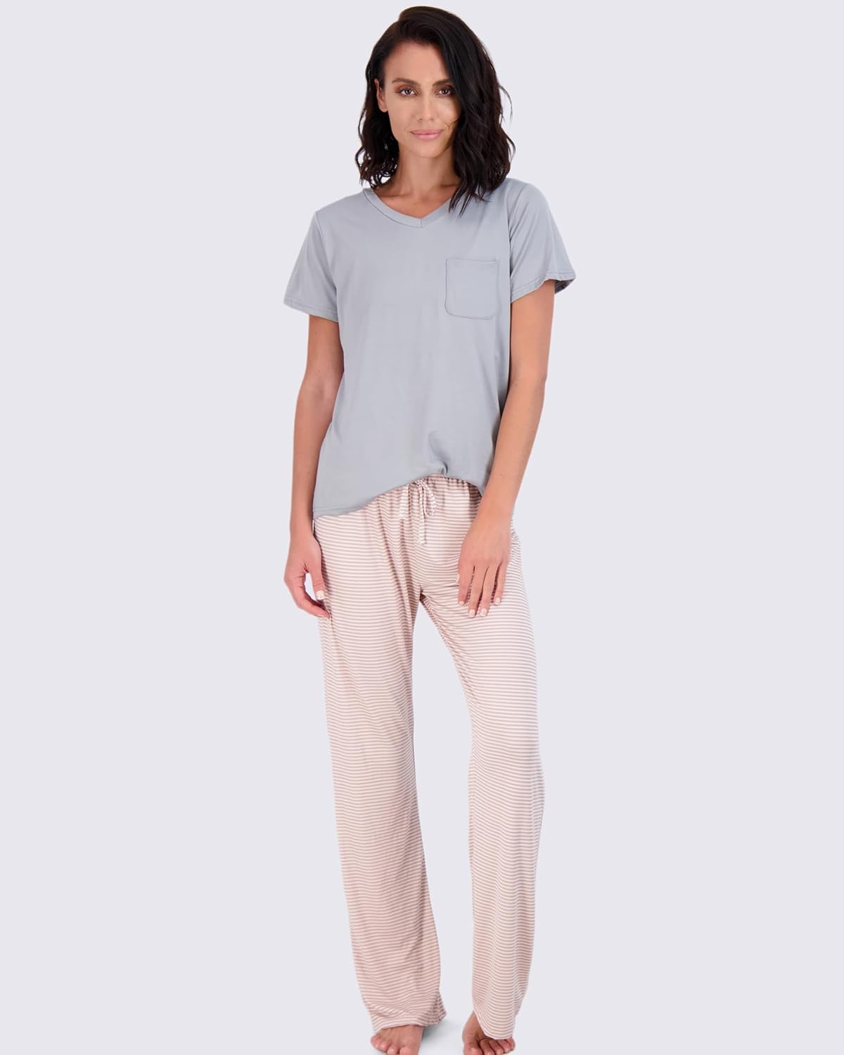 2 Pack: Women’s Pajama Set Super-Soft Short & Long Sleeve Top With Pants (Available In Plus Size)