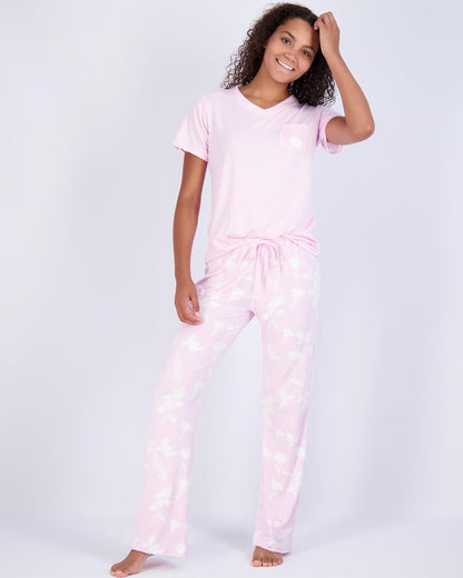 2 Pack: Women’s Pajama Set Super-Soft Short & Long Sleeve Top With Pants (Available In Plus Size)