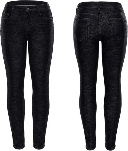 Women's Winter Fleece Lined Sherpa Thermal Skinny Pants Casual Warm Trousers