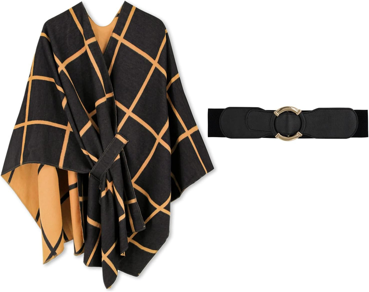 Women's Shawl Wrap Poncho Ruana Cape Open Front Cardigan Shawls for Fall Winter