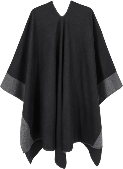 Women's Shawl Wrap Poncho Ruana Cape Open Front Cardigan Shawls for Fall Winter