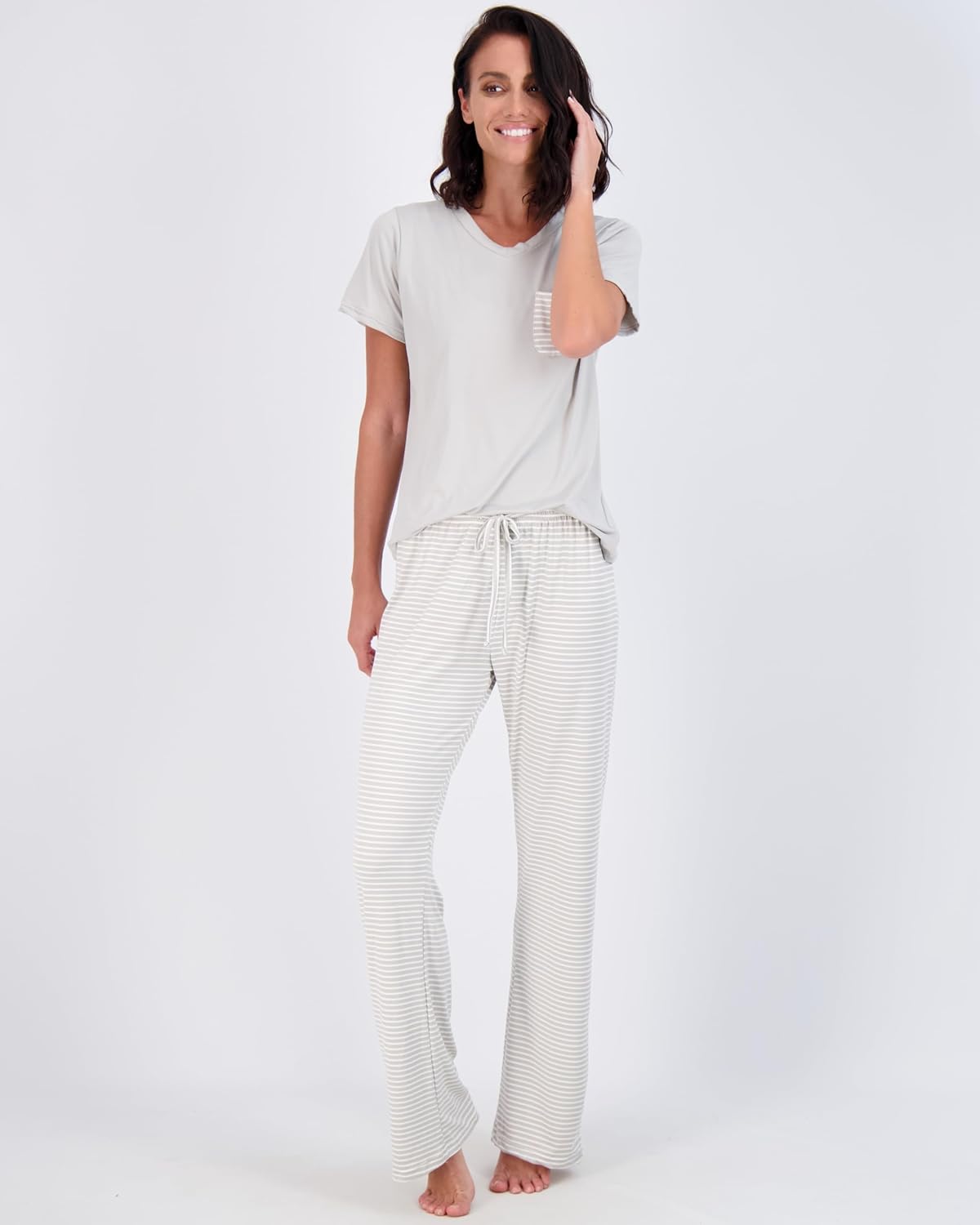 2 Pack: Women’s Pajama Set Super-Soft Short & Long Sleeve Top With Pants (Available In Plus Size)