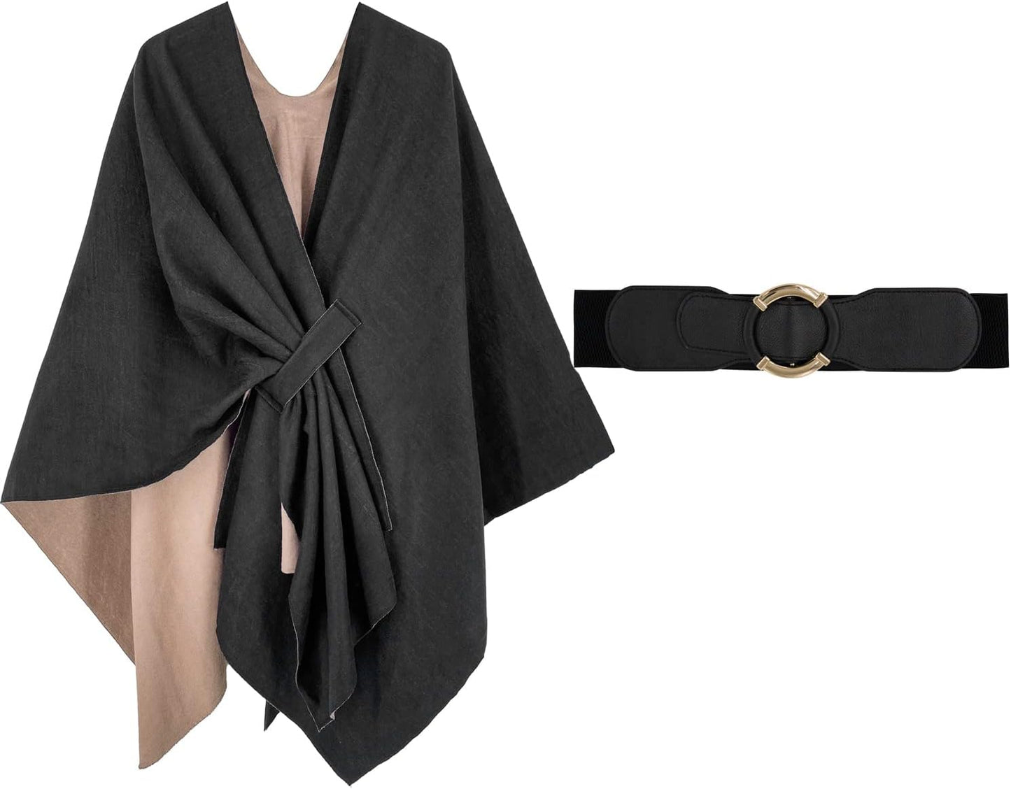 Women's Shawl Wrap Poncho Ruana Cape Open Front Cardigan Shawls for Fall Winter