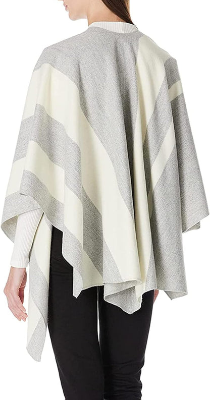 Women's Shawl Wrap Poncho Ruana Cape Open Front Cardigan Shawls for Fall Winter
