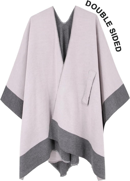 Women's Shawl Wrap Poncho Ruana Cape Open Front Cardigan Shawls for Fall Winter
