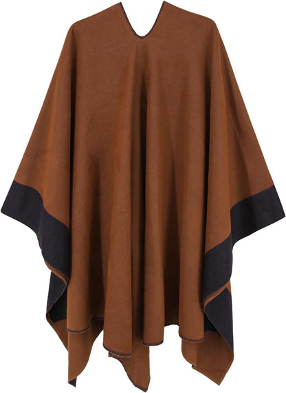 Women's Shawl Wrap Poncho Ruana Cape Open Front Cardigan Shawls for Fall Winter