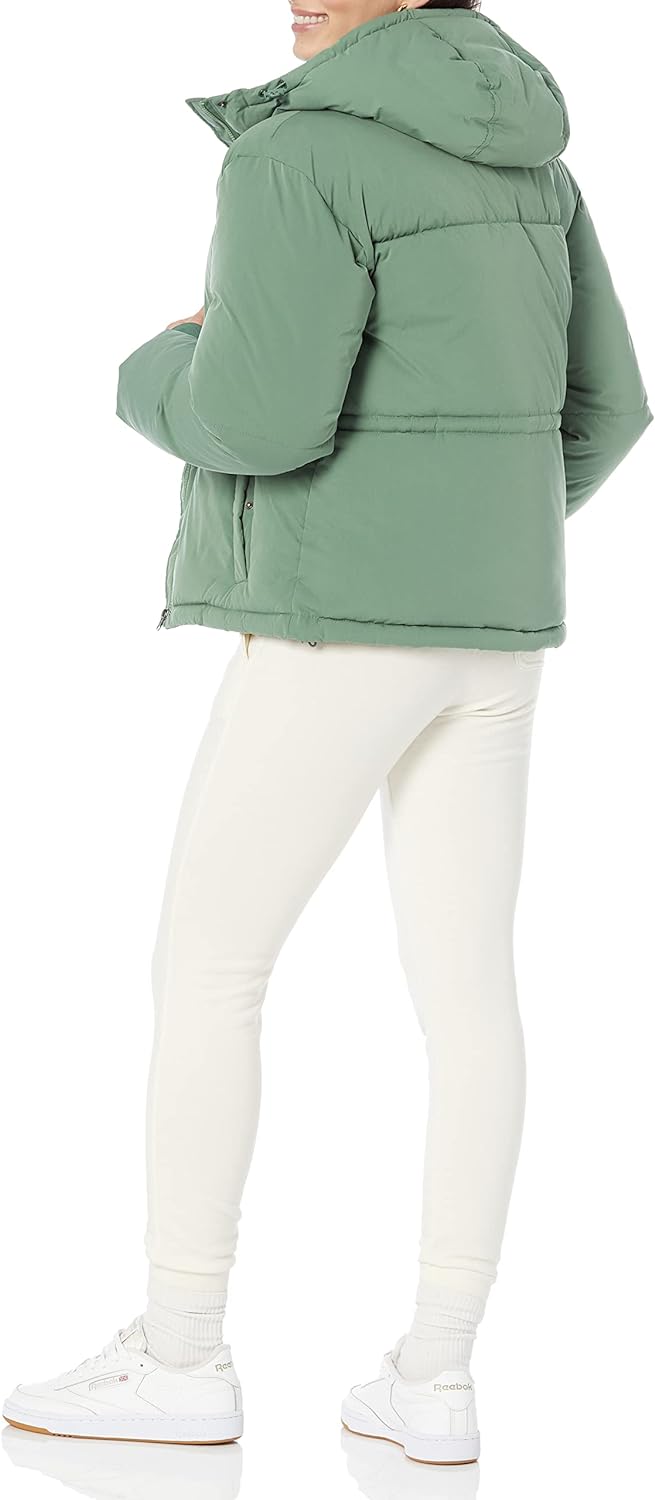 Women's Short Waisted Puffer Jacket (Available in Plus Size)