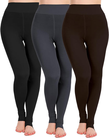 Fleece Lined Winter Warm Leggings for Women Thick Thermal Velvet Tights