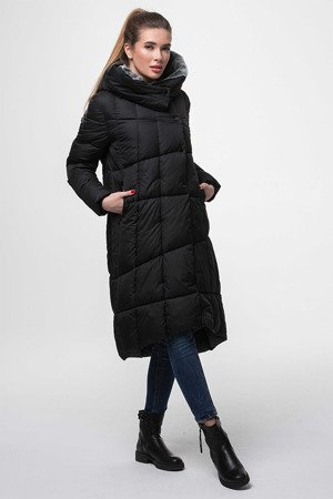 WOMEN'S LONG WINTER JACKET WITH BLACK HOOD