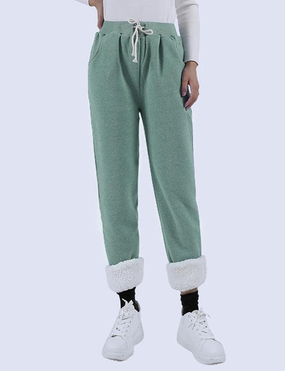 Women's Winter Warm Athletic Sweatpants Sherpa Lined Joggers Fleece Pants