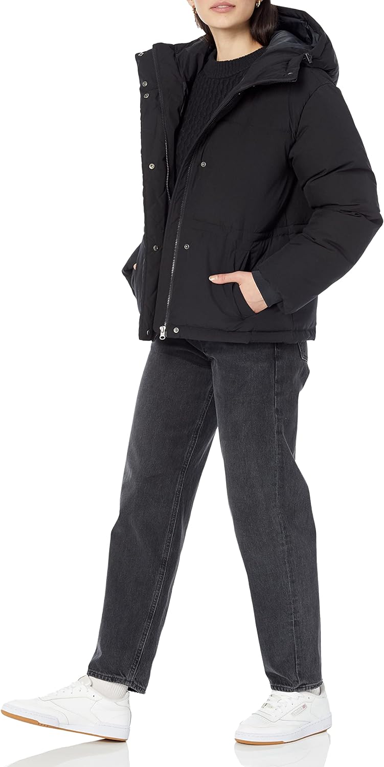 Women's Short Waisted Puffer Jacket (Available in Plus Size)