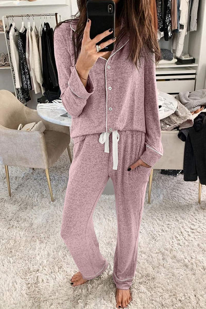 Women's Pajama Sets Long Sleeve Button Down Sleepwear Nightwear Soft Pjs Lounge Sets