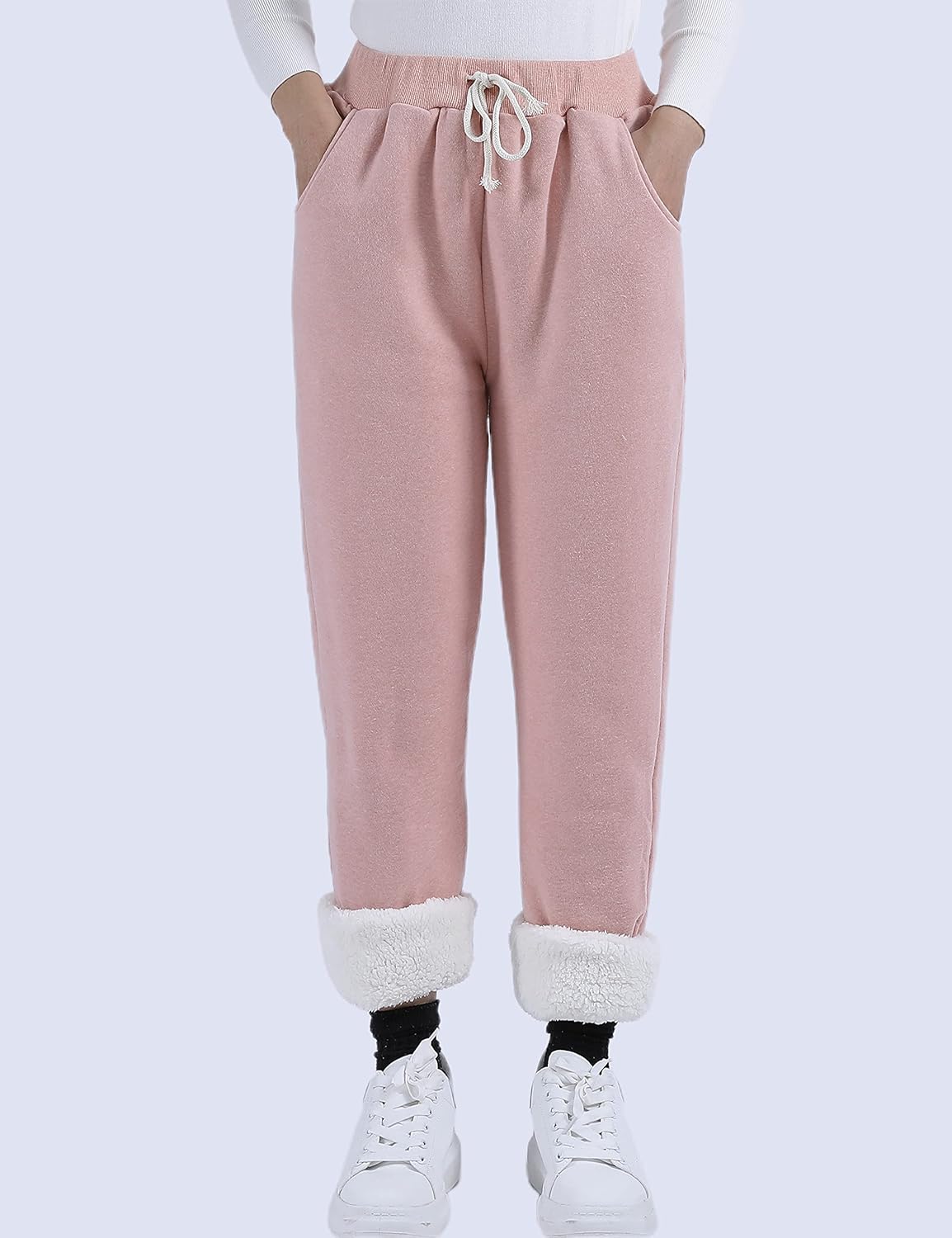 Women's Winter Warm Athletic Sweatpants Sherpa Lined Joggers Fleece Pants