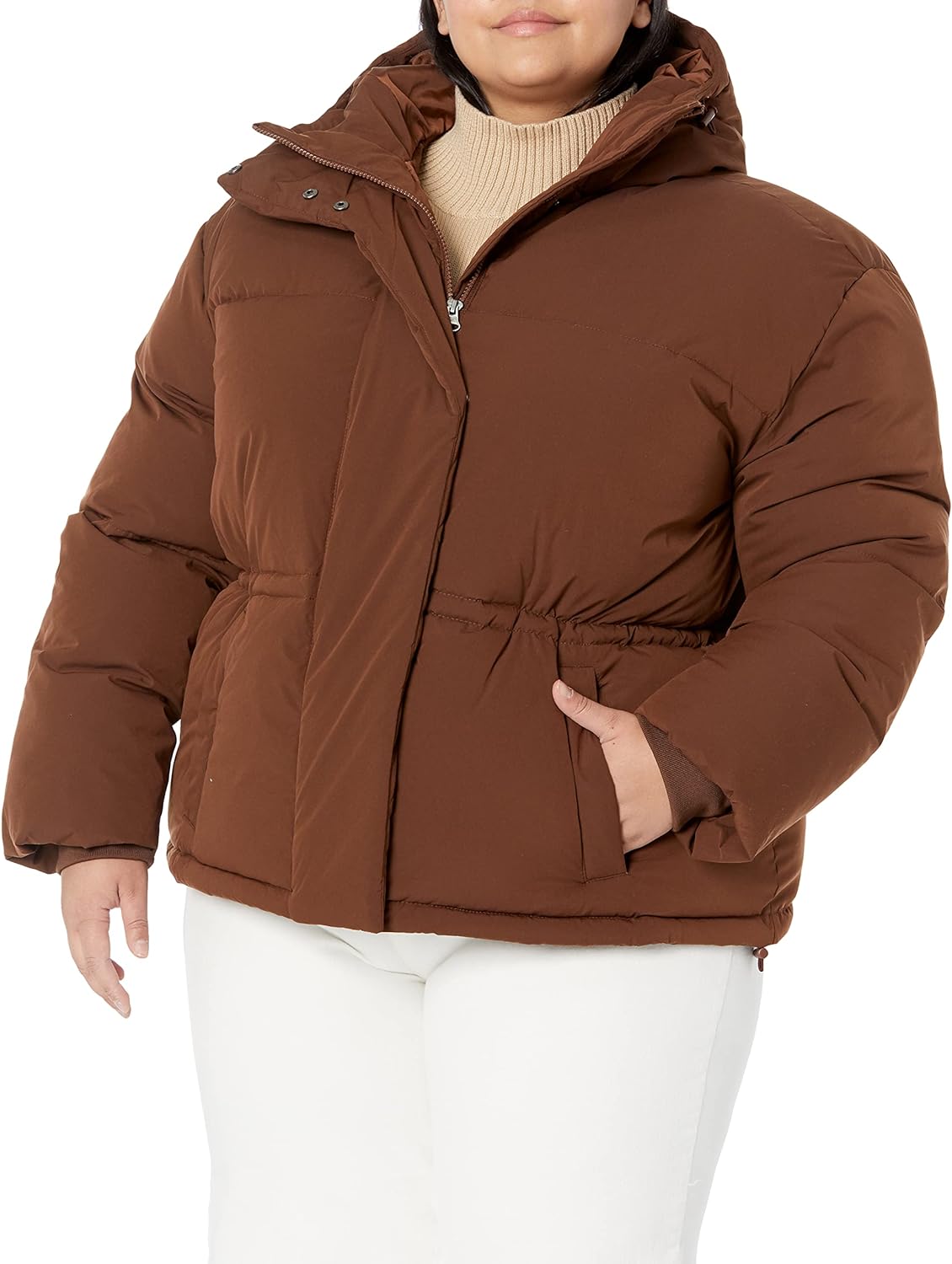 Women's Short Waisted Puffer Jacket (Available in Plus Size)