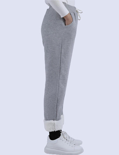 Women's Winter Warm Athletic Sweatpants Sherpa Lined Joggers Fleece Pants