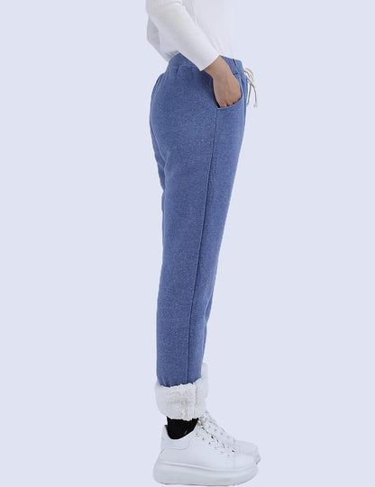 Women's Winter Warm Athletic Sweatpants Sherpa Lined Joggers Fleece Pants