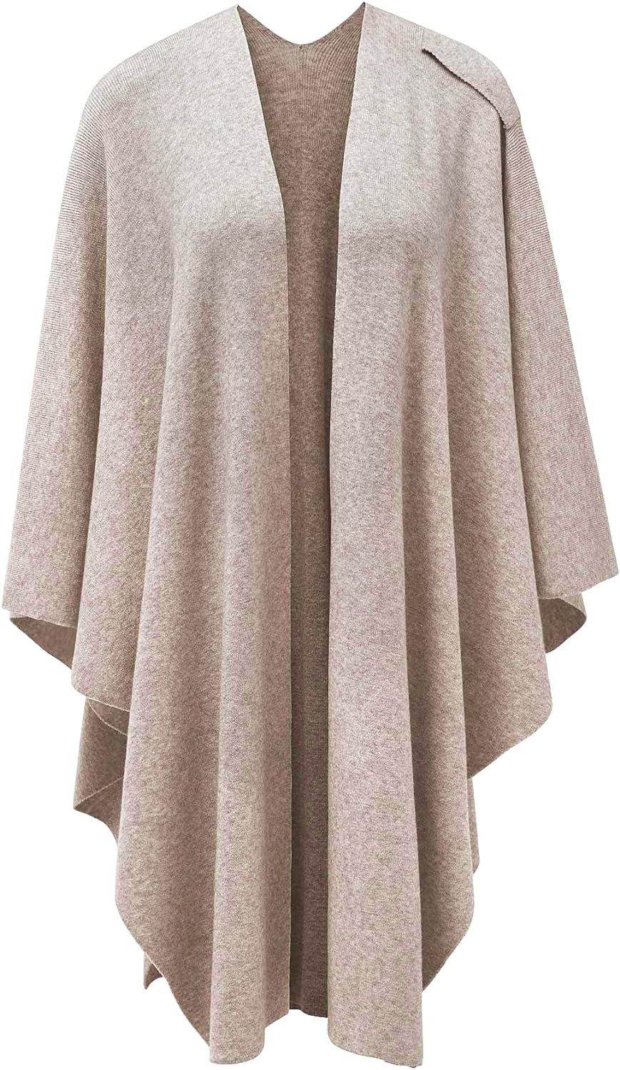 Womens Large Cross Front Poncho Sweater Wrap Topper Knitted Elegant Shawls Cape for Fall Winter