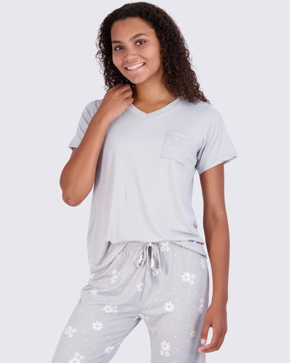 Real Essentials 2 Pack: Women’s Pajama Set Super-Soft Short & Long Sleeve Top With Pants (Available In Plus Size)