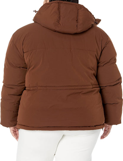 Women's Short Waisted Puffer Jacket (Available in Plus Size)