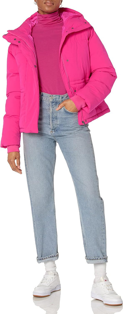 Women's Short Waisted Puffer Jacket (Available in Plus Size)