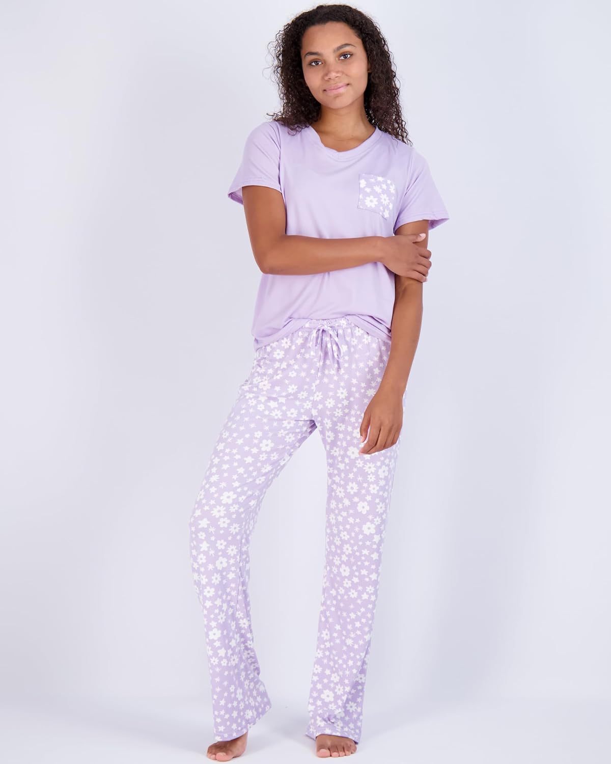 2 Pack: Women’s Pajama Set Super-Soft Short & Long Sleeve Top With Pants (Available In Plus Size)