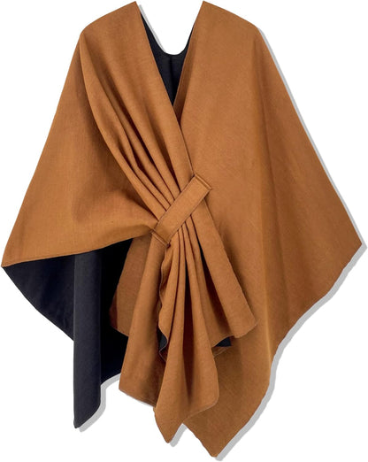Women's Shawl Wrap Poncho Ruana Cape Open Front Cardigan Shawls for Fall Winter