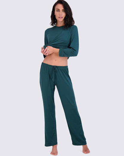 Real Essentials 2 Pack: Women’s Pajama Set Super-Soft Short & Long Sleeve Top With Pants (Available In Plus Size)