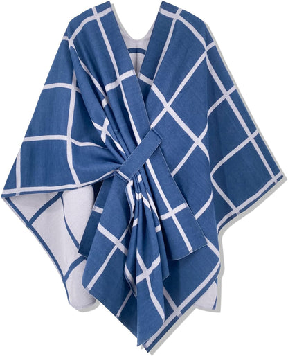 Women's Shawl Wrap Poncho Ruana Cape Open Front Cardigan Shawls for Fall Winter