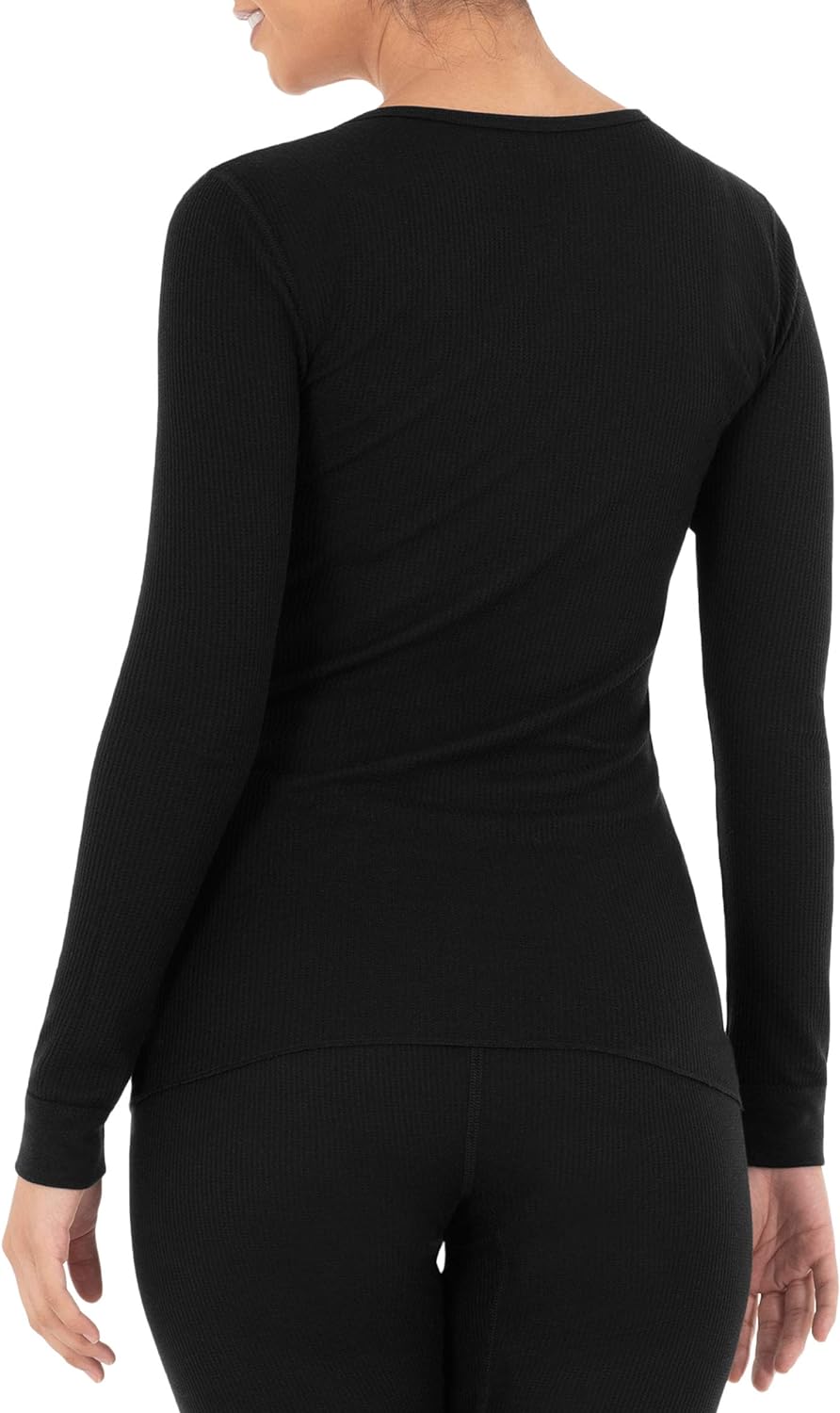 Women's Micro Waffle Thermal V-Neck