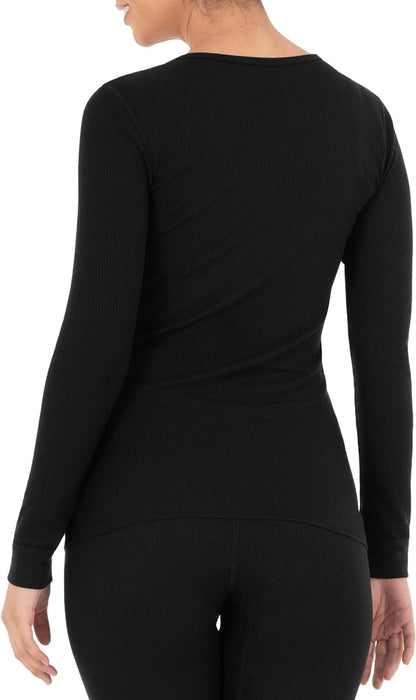 Women's Micro Waffle Thermal V-Neck