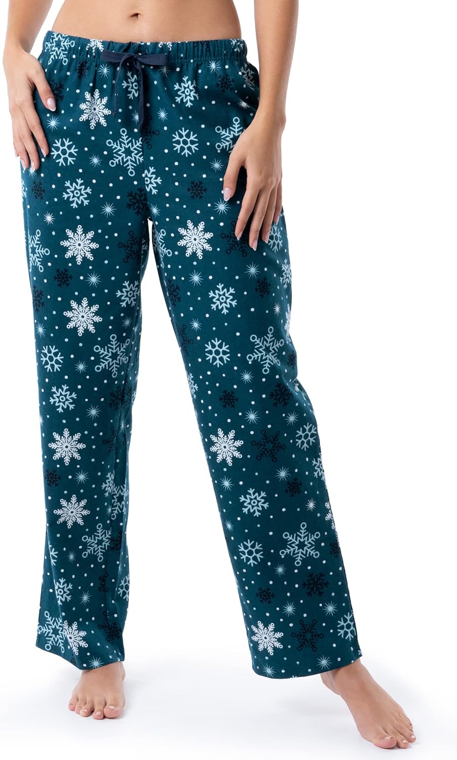 Fruit of the Loom Women's Waffle V-Neck Top and Flannel Pant Sleep Set