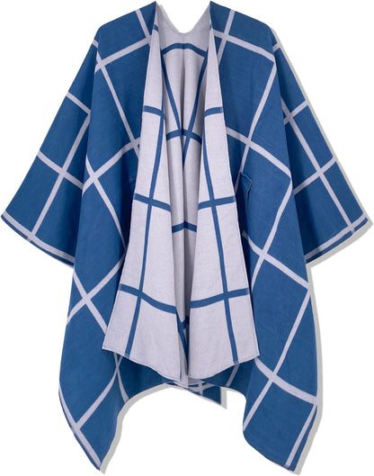 Women's Shawl Wrap Poncho Ruana Cape Open Front Cardigan Shawls for Fall Winter