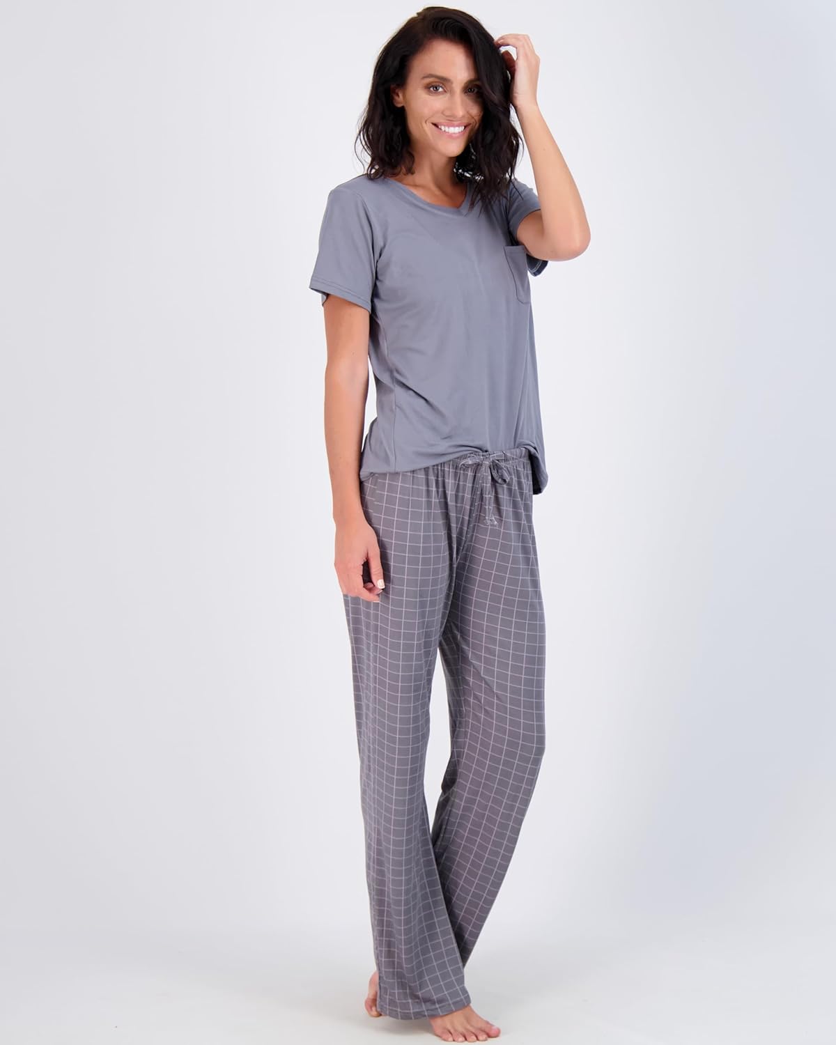 2 Pack: Women’s Pajama Set Super-Soft Short & Long Sleeve Top With Pants (Available In Plus Size)