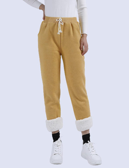 Women's Winter Warm Athletic Sweatpants Sherpa Lined Joggers Fleece Pants